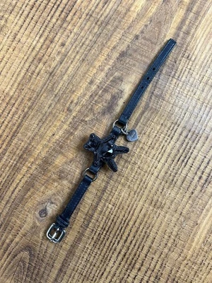 Prada Saffiano Leather Black Bear Bracelet - Image 1 of 4