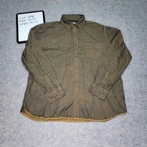 Carbon2Cobalt Mens Button Down Shirt Long Sleeve Casual Brown Large - Picture 1 of 6