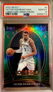 2023-24 Select Green Prizm Rookie Victor Wembanyama Lodestar Gem Mint PSA 10 RC - Photo 1/3