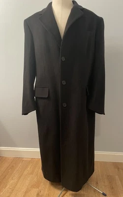 Bill Blass Dk Charcoal Wool 3 Button Overcoat Sz 42, Lord & Taylor, 25” Sleeves - Image 1 of 4