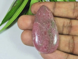 25X49X06MM Natural Rojo Rodonita Cuarzo Pera Cabujón Piedra Preciosa Suelta A734 - Imagen 1 de 9