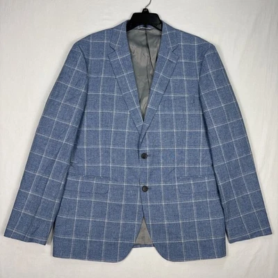 Blazer Rodd & Gunn Para Hombres XL Azul Ventana Lino Lana Preppy Abrigo Deportivo Guabello Foto 1 de 4