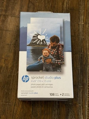 HP - Sprocket Studio Plus Semi-Gloss Photo Paper 4x6 with 108 Sheets and 2 Ca... - Image 1 of 2