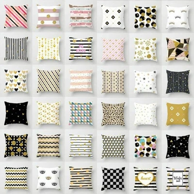 Polyester Pillow Waist Cushion Cover Heart Love Case Sofa Throw Home Decor 18'' - Image 1 of 4