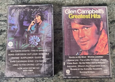 Southern Nights +Greatest Hits Glen Campbell 2 Cassette Tape 1977 Capitol Record - Image 1 of 2