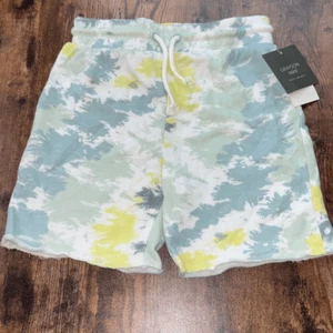 NWT Grayson Mini 5T tie dye shorts Blue/yellow - Picture 1 of 4