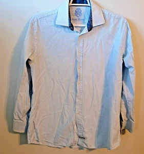 English Laundry by Christopher Wicks button up shirt size 17 34/35 blue & white - Picture 1 of 10