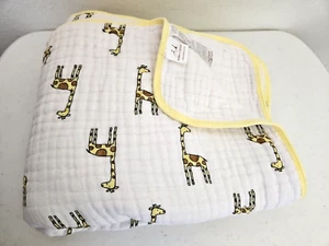 Aden + Anais Jungle Jam Muslin Baby Dream Blanket Giraffes 4 Layer Yellow - Picture 1 of 9