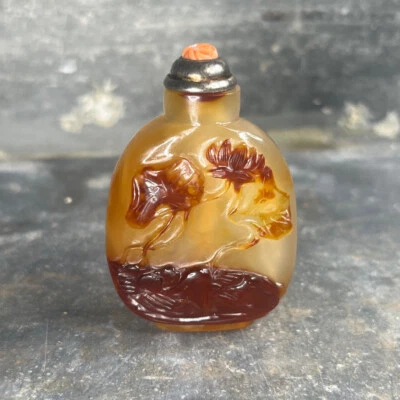 Snuffbox Chinese Xixth Century IN Carnelian Agate - Carved - image 1 of 4