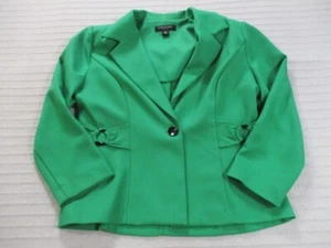 Perception Womens Coat 12P Petite Green Collared Long Sleeve Polyester - Picture 1 of 11