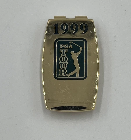 1999 PGA Tour Money Clip Gold Tone Color VINTAGE Cover