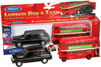 Autobús y taxi Welly Pull Back en Londres Foto 1 de 4