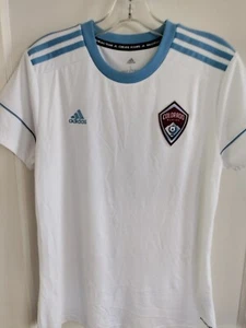 Adidas Colorado Rapids Soccer Jersey Aeroready #25 Womens Size LARGE White/blue - Picture 1 of 7