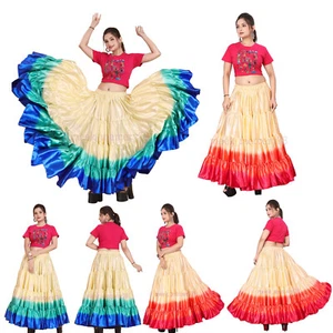 Falda de danza del vientre de 25 yardas y 4 niveles para mujer falda de danza del vientre sombreada 3 colores KF14 - Imagen 1 de 18