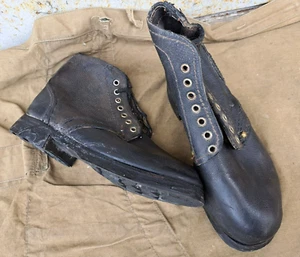 Soviet russian army short leather boots size 40 (255) US7 new - Picture 1 of 13