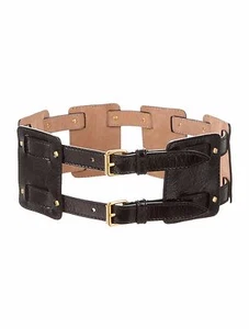 SPECTACULAR, NEW $1,795 ALEXANDER MCQUEEN BLACK CRINKLED PATENT LEATHER BELT - Picture 1 of 4