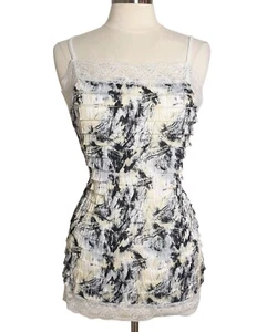 Maurices Camisole Top XL Layer Ruffle Lace Trim White Black Victorian Boho - Picture 1 of 5
