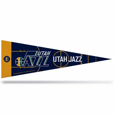 2 Utah Jazz Middleman Pennants. Felt. 14-1/2" x 5".    #644/807 Cover