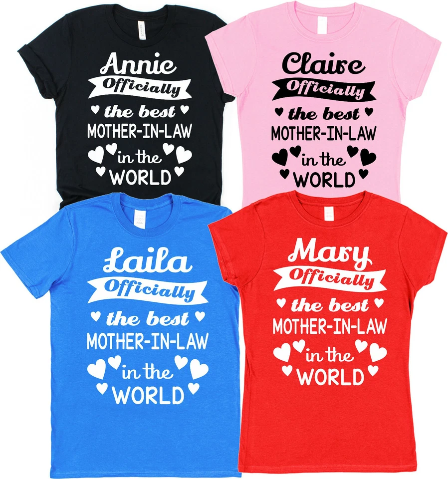 CLICK MY CLOBBER Personalised Officially The Best Mother-In-Law T-Shirt Gift for Mother-In-Law