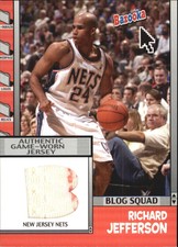 2005-06 Bazooka Blog Squad Relics Nets Basketball Card #RJ Richard Jefferson Jsy