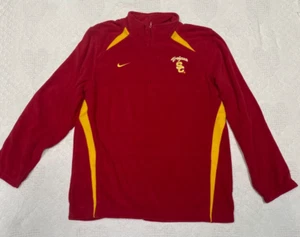 NIKE USC TROJANS PULLOVER YOUTH L LARGE 16/18 FLEECE 1/4 ZIP - Picture 1 of 7