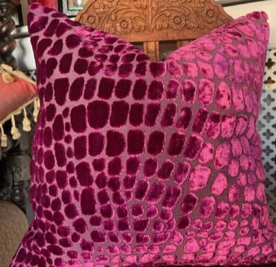 DESIGNERS GUILD NABUCCO MAGENTA BOLSTER/ CUSHIONS COVERS - Image 1 of 3