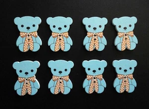 2 Hole Flat Wooden Buttons - "Teddy"- Pkt 8 - Picture 1 of 1