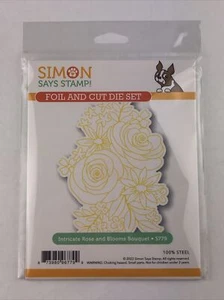 Simon Says Stamp Foil and Cut Die Set INTRICATE ROSE & BLOOMS BOUQUET New S779 - Picture 1 of 3