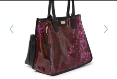 «Luv» Betsey Johnson Karly прозрачный животных печать желе сумка с короткими ручками фиолетовый черный сумка новый - Изображение 1 из 4