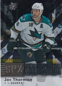 09-10 SPX SPXCITEMENT - JOE THORNTON /999 #X29 SAN JOSE SHARKS
