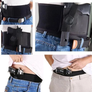 Universal Invisible Cintura Elástica Pistola Funda Cinturón Banda Faja Caza - Imagen 1 de 6