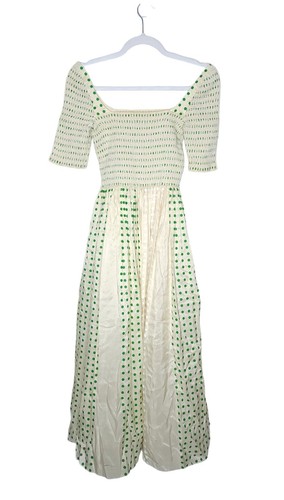 Abito midi donna Tory Burch a pois seta smockato taglia 4