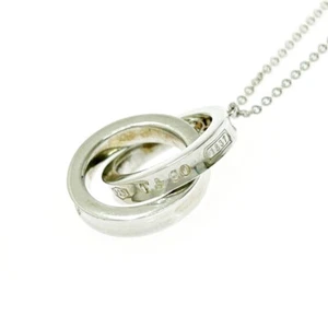 TIFFANY&Co. Silver 1837 Interlocking Circle Necklace 4.8g 925 403986 Necklace - Picture 1 of 8