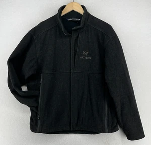 ARCTERYX Jacket Unisex L Diplomat Wool Cashmere Fleece Full Zip Vintage Black - Picture 1 of 18