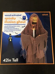 Sound Activated Spooky Illusion Ghoul - LED Flickering Candle (NEW, Damaged Box) - Picture 1 of 5