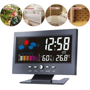 8 in 1 Digital Alarm Weather Station Clock Calendar Temperature Humidity MonitP0 - Picture 1 of 10