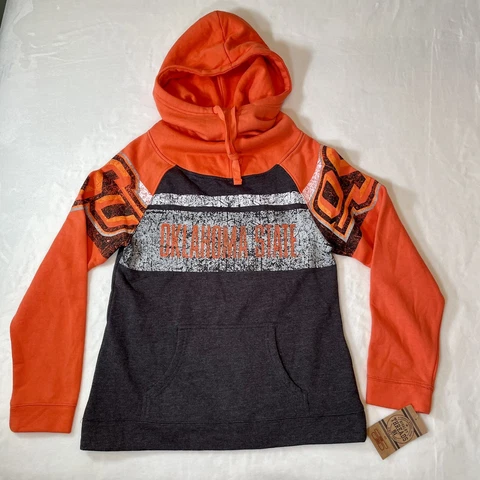 Oklahoma State University Hoodie Sweatshirt Women’s Small 4/6 Orange Cowboys NWT Cover