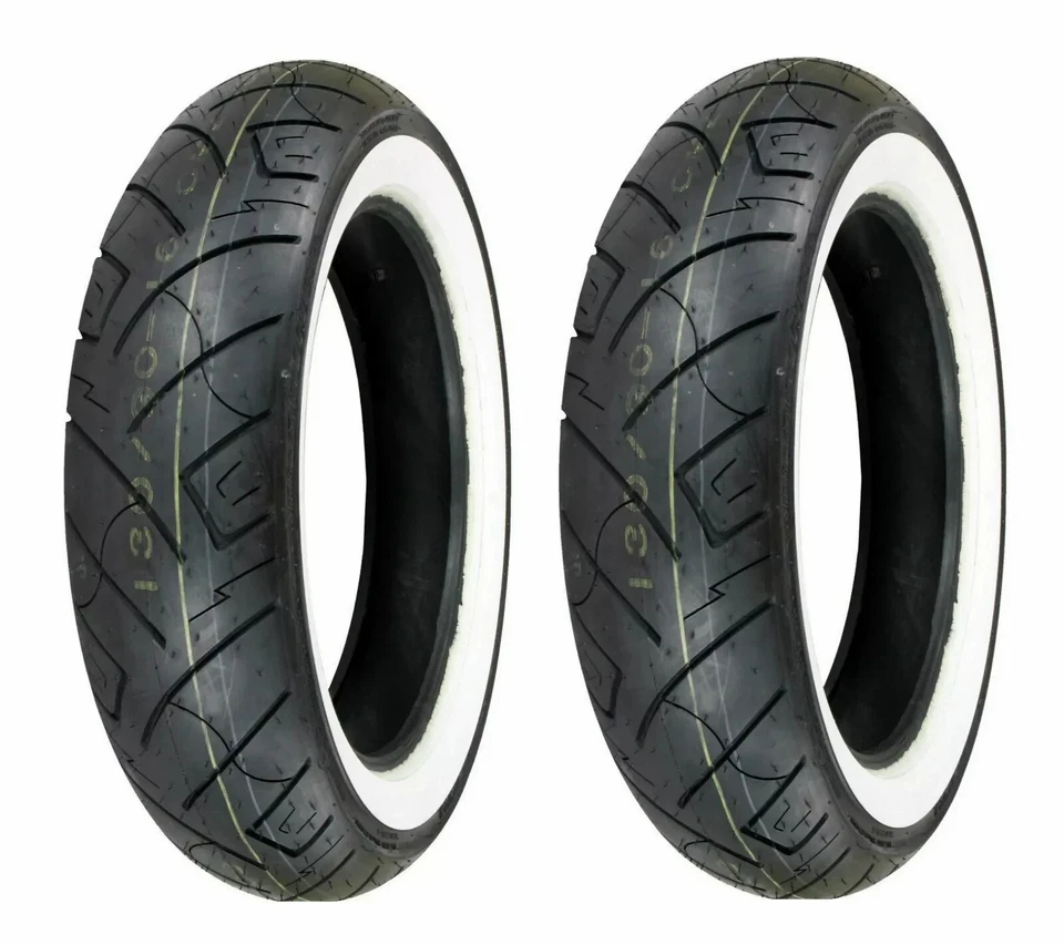 Shinko 100/90-19 & 150/90-15 777HD White Wall Tires Kawasaki Vulcan 750A/1500A,B - Image 1 of 3