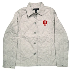 NCAA Indiana Hoosiers Damen gesteppte Knopfleiste Jacke (Stein, Medium) - Bild 1 von 1