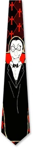 COUNT DRACULA NECKTIE NEW TIE HORROR LIVING DEAD HALLOWEEN BRAM STOKER VAMPIRE - Picture 1 of 1