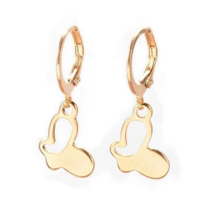 304 Stainless Steel Leverback Earrings Butterfly Gold 26mm Pin: 1mm A158 - Picture 1 of 1