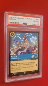 Disney Lorcana Merlin Self-Appointed Mentor Non Foil Pre-Errata Error PSA 10 - Picture 1 of 2
