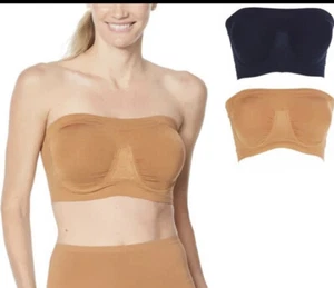 2 Rhonda Shear Bügel Bandeau BHs, herausnehmbare Polster schwarz und caramel XS - Bild 1 von 4