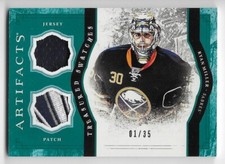 11/12 UD ARTIFACTS TREASURED SWATCHES JERSEY/PATCH Ryan Miller #1/35 3CLR
