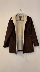 Ralph Lauren Brown Sheepskin coat jacket vintage rare 90s size M - Picture 1 of 9