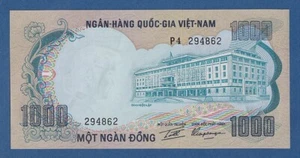 VIETNAM DEL SUR // SOUTH VIETNAM -- 1000 DÔNG ND ( 1972 ) -- aUNC -- P4 -- P.34a - Picture 1 of 2