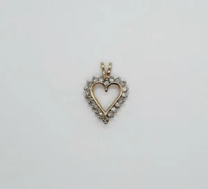 10K massiver Gelbgold 0,75ct echter Diamant Herz Anhänger KOSTENLOSER VERSAND! - Bild 1 von 4