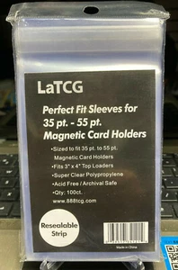 100 LaTCG Resealable Team Bags Sleeves Snug Fit - 35pt/55pt Ultra Pro Magnetic - Picture 1 of 8