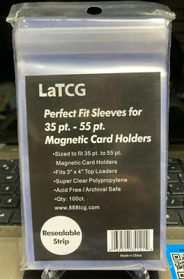 100 LaTCG Resealable Team Bags Sleeves Snug Fit - 35pt/55pt Ultra Pro Magnetic