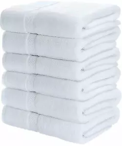 PAQUETE DE 6 TOALLAS DE MANO ALGODÓN 16X28 BAÑO SALÓN GIMNASIO SPA SECADO RÁPIDO 600 GSM - Imagen 1 de 7
